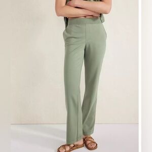 Haven Well Within Organic Cotton Interlock Boot Ankle Pants Green Pockets Size L